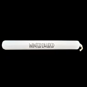 Mobile Preview: Weiße Kerze mit Aufdruck Winterzauber